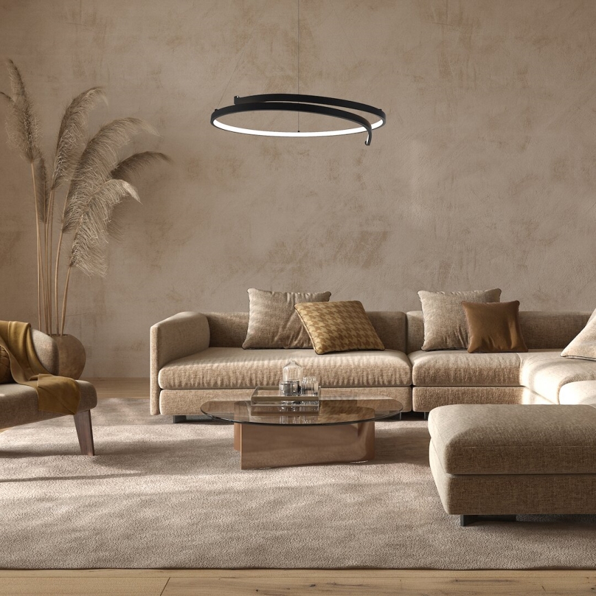LED-kattokruunu johdossa LORENZO LED/35W/230V musta