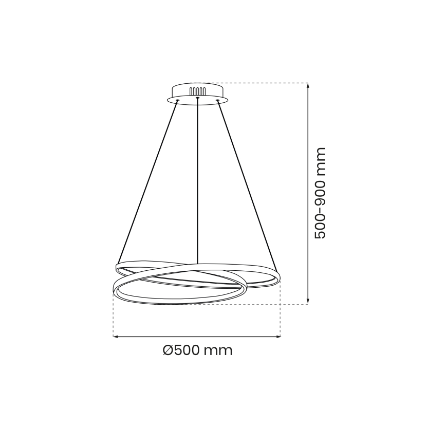 LED-kattokruunu johdossa LUCERO LED/48W/230V kulta