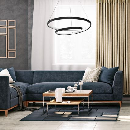 LED-kattokruunu johdossa LUCERO LED/48W/230V musta
