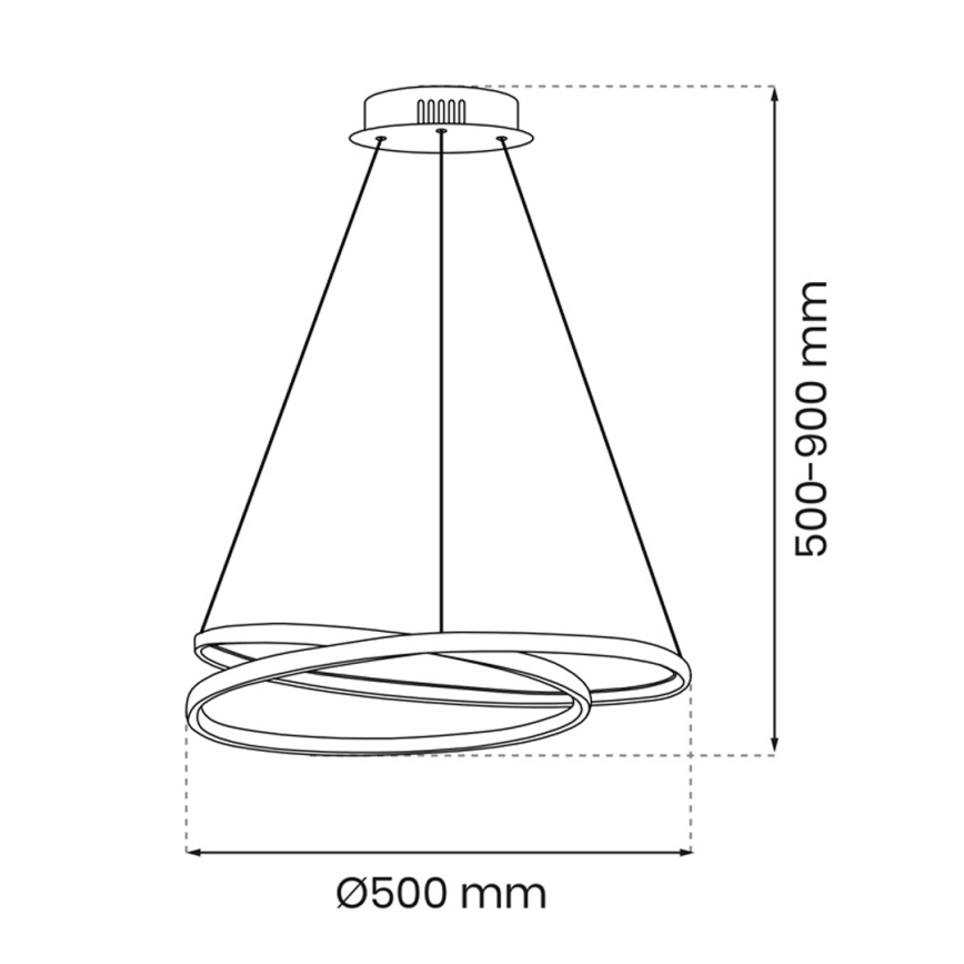 LED-kattokruunu johdossa LUCERO LED/48W/230V musta