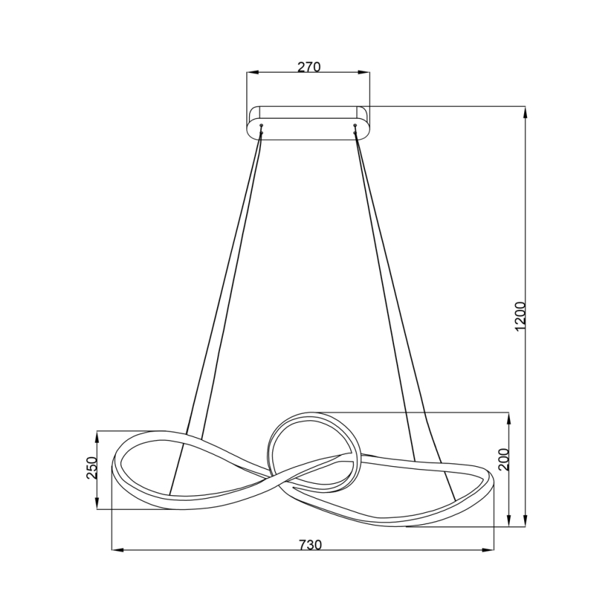 LED-kattokruunu johdossa MARCO LED/42W/230V musta
