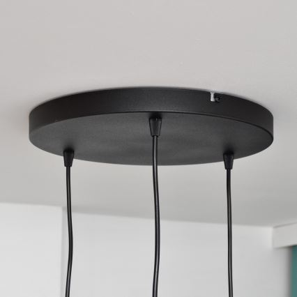 LED-kattokruunu johdossa MERCURE 3xE27/15W/230V ø 50 cm musta
