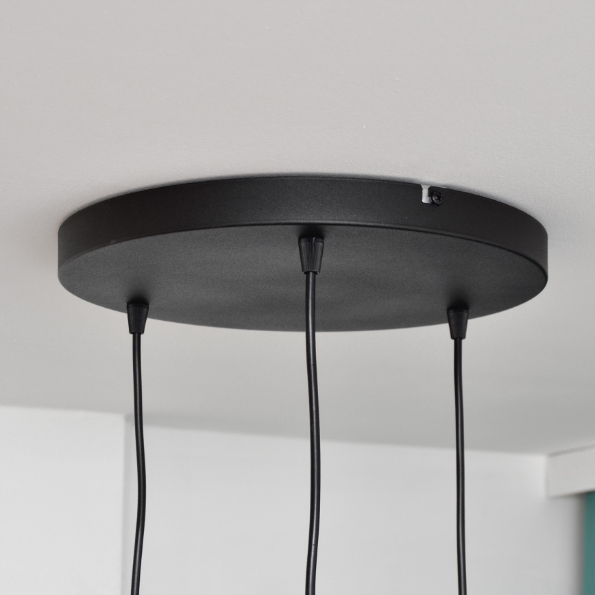 LED-kattokruunu johdossa MERCURE 3xE27/15W/230V ø 50 cm musta