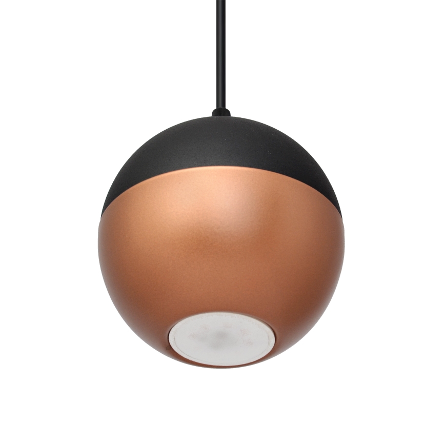 LED-kattokruunu johdossa MIDWAY 3xGU10/4,8W/230V musta/kupari