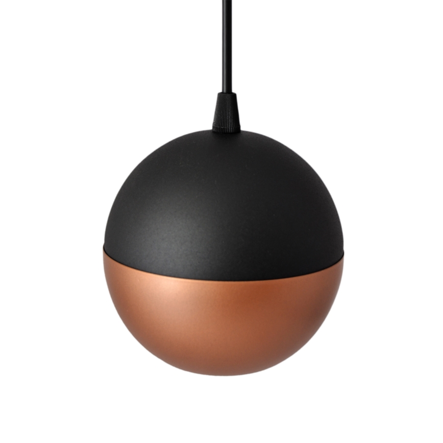 LED-kattokruunu johdossa MIDWAY 3xGU10/4,8W/230V musta/kupari