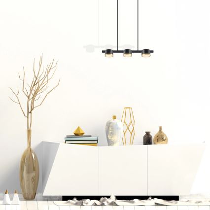 LED-kattokruunu johdossa MIRELLA 3xGX53/6W/230V musta