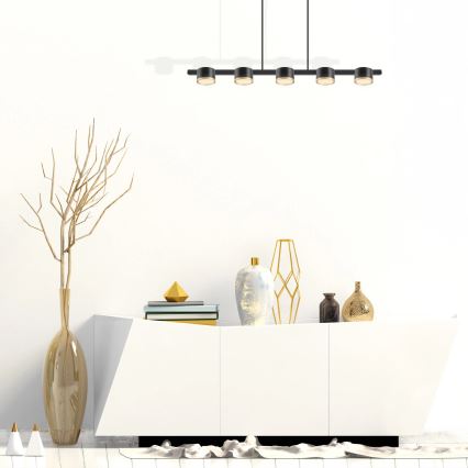 LED-kattokruunu johdossa MIRELLA 5xGX53/6W/230V musta