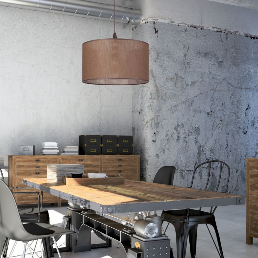 LED-kattokruunu johdossa NOEL 1xE27/60W/230V ruskea