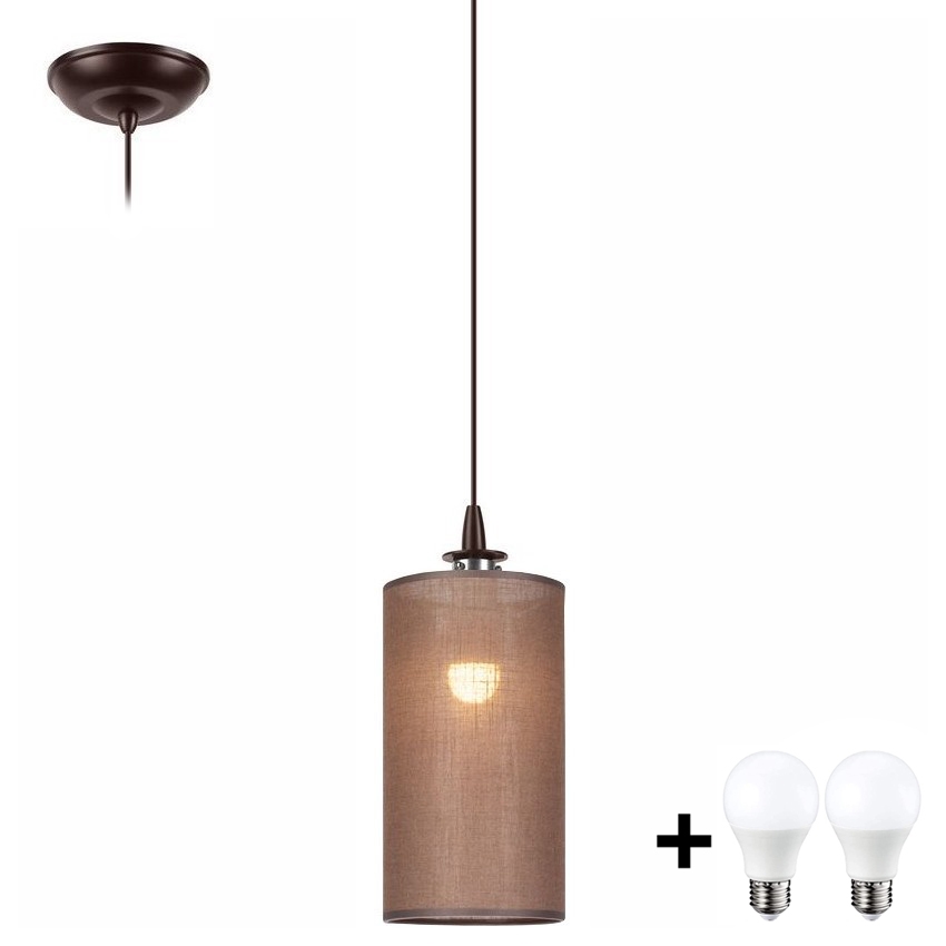 LED-kattokruunu johdossa NOEL MINI 1xE27/60W/230V ruskea