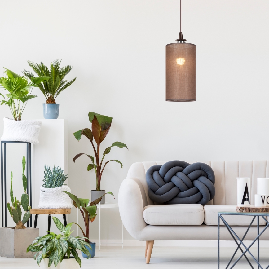 LED-kattokruunu johdossa NOEL MINI 1xE27/60W/230V ruskea