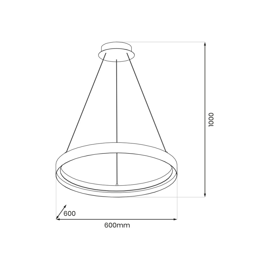 LED-kattokruunu johdossa ORBITA LED/52W/230V valkoinen/musta