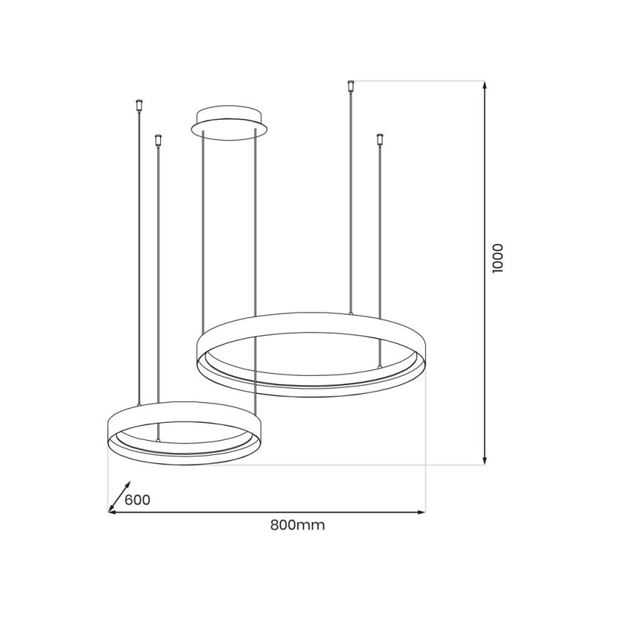 LED-kattokruunu johdossa ORBITA LED/72W/230V valkoinen/musta