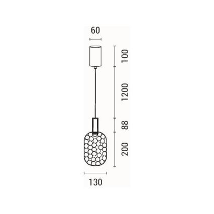 LED-kattokruunu johdossa PERFORATO LED/6,3W/230V 3000K kiiltävä kromi halkaisija 13 cm