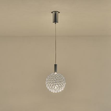 LED-kattokruunu johdossa PERFORATO LED/6,3W/230V 3000K kiiltävä kromi halkaisija 20 cm