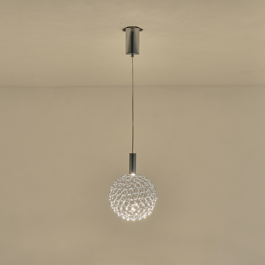 LED-kattokruunu johdossa PERFORATO LED/6,3W/230V 3000K kiiltävä kromi halkaisija 20 cm