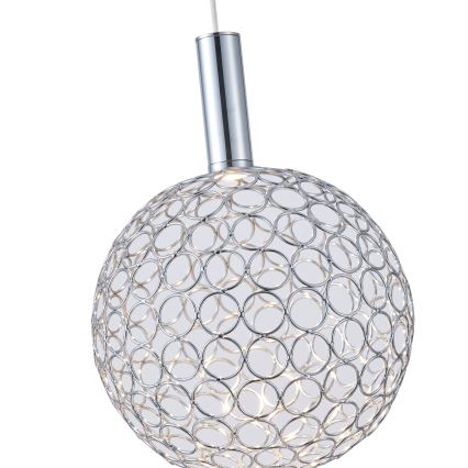 LED-kattokruunu johdossa PERFORATO LED/6,3W/230V 3000K kiiltävä kromi halkaisija 20 cm