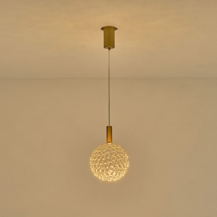 LED-kattokruunu johdossa PERFORATO LED/6,3W/230V 3000K kulta halkaisija 20 cm