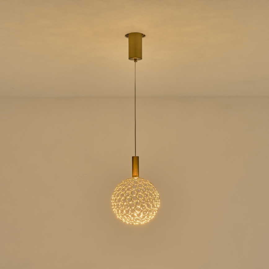 LED-kattokruunu johdossa PERFORATO LED/6,3W/230V 3000K kulta halkaisija 20 cm