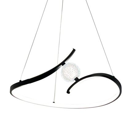 LED-kattokruunu johdossa PERLA LED/34W/230V musta