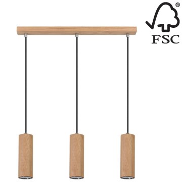 LED-kattokruunu johdossa PIPE 3xGU10/5W/230V matta tammi - FSC-sertifioitu