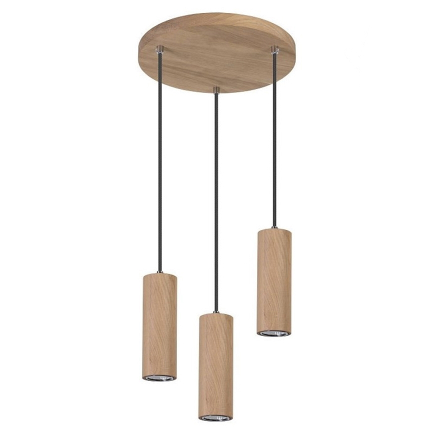 LED-kattokruunu johdossa PIPE 3xGU10/5W/230V matta tammi
