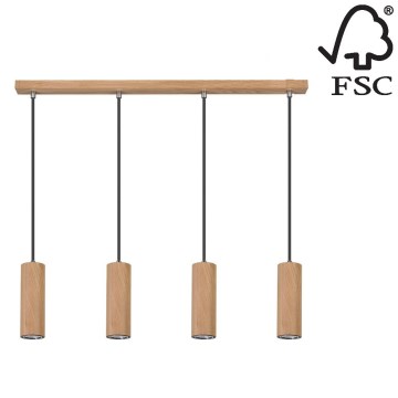 LED-kattokruunu johdossa PIPE 4xGU10/5W/230V matta tammi - FSC-sertifioitu