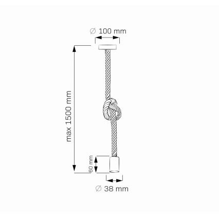 LED-kattokruunu johdossa ROPE 1xE27/8W/230V