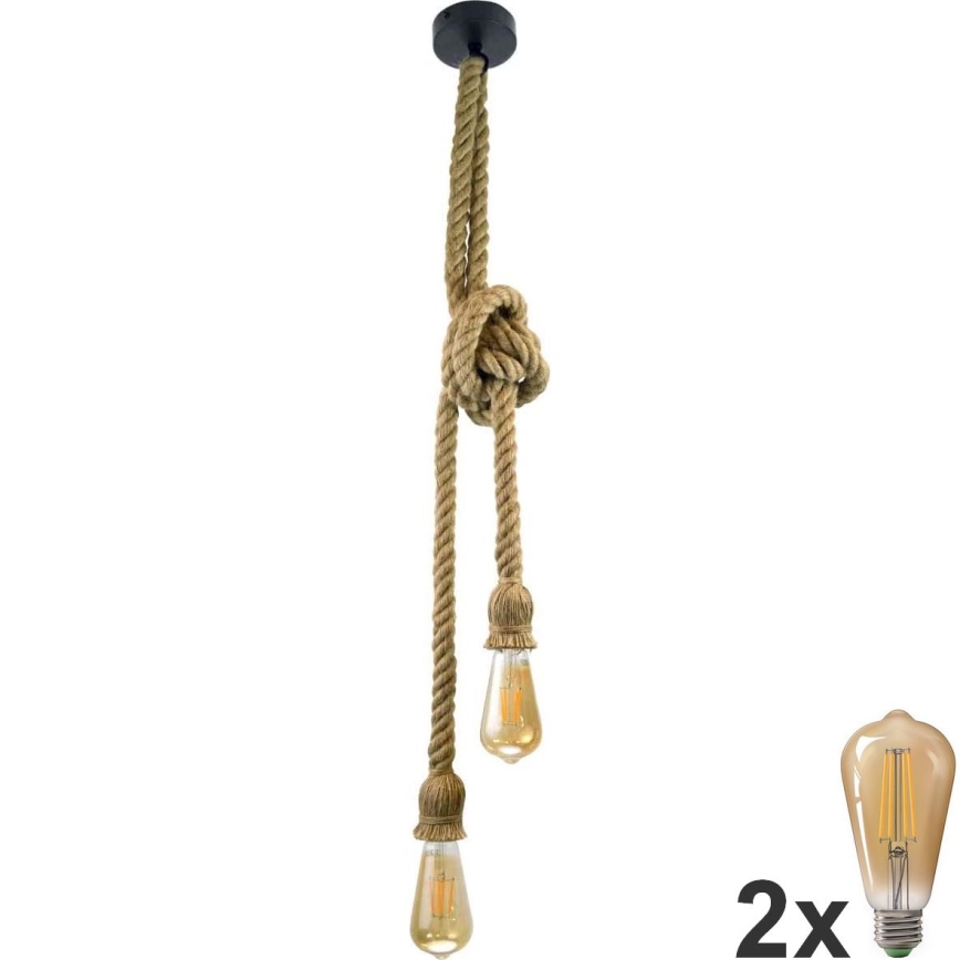 LED-kattokruunu johdossa ROPE 2xE27/10W/230V
