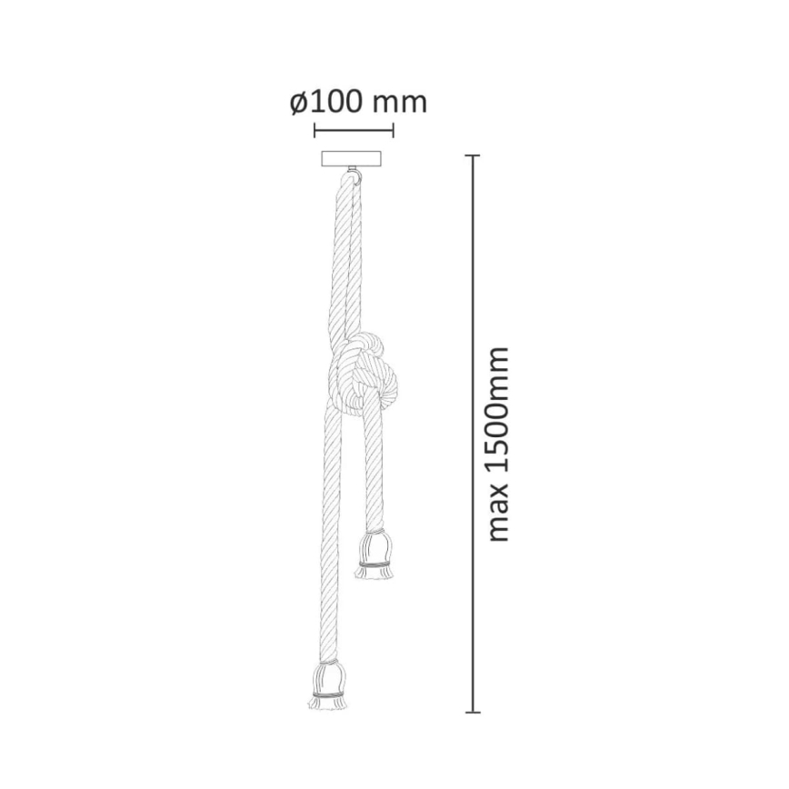 LED-kattokruunu johdossa ROPE 2xE27/10W/230V