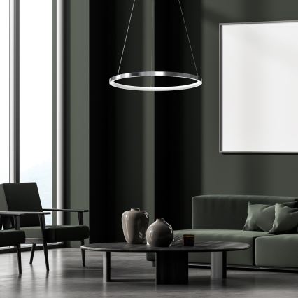 LED-kattokruunu johdossa ROTONDA LED/27W/230V kiiltävä kromi