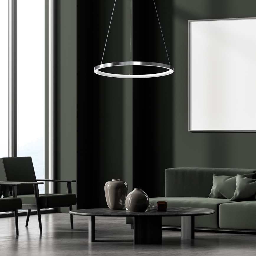 LED-kattokruunu johdossa ROTONDA LED/27W/230V kiiltävä kromi