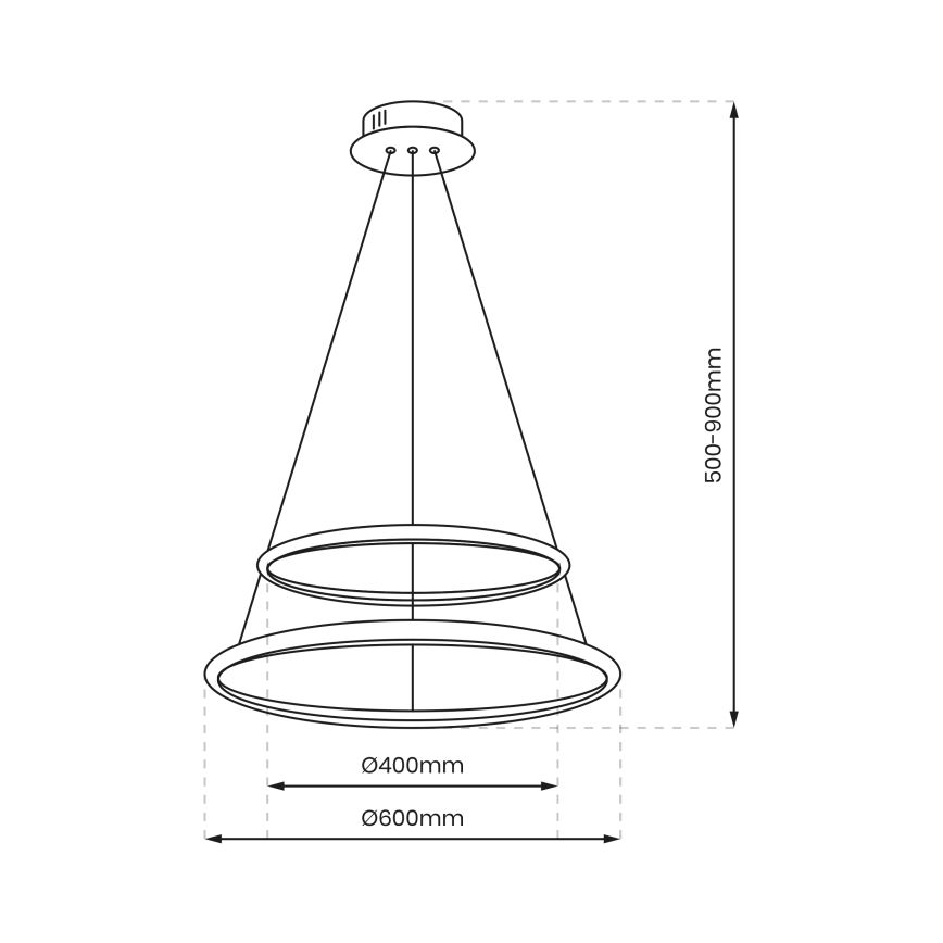 LED-kattokruunu johdossa ROTONDA LED/51W/230V kiiltävä kromi