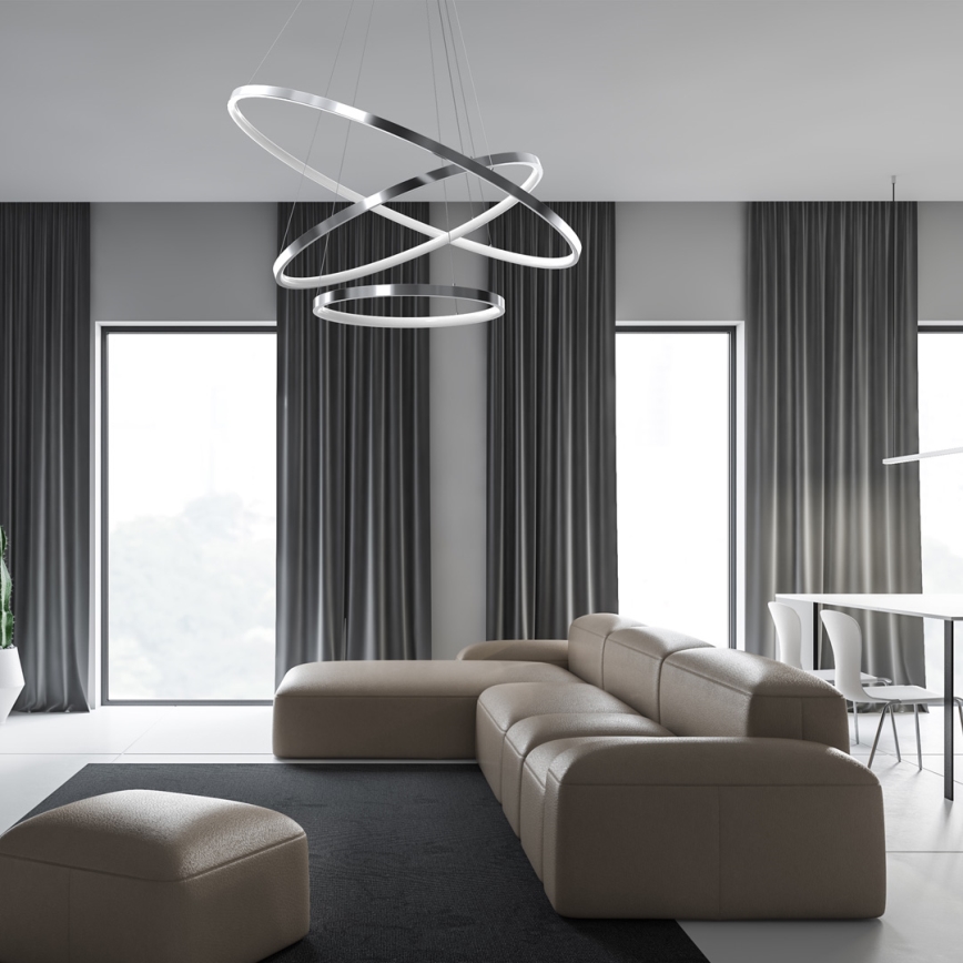LED-kattokruunu johdossa ROTONDA LED/93W/230V kiiltävä kromi
