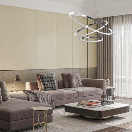 LED-kattokruunu johdossa ROTONDA LED/93W/230V kiiltävä kromi