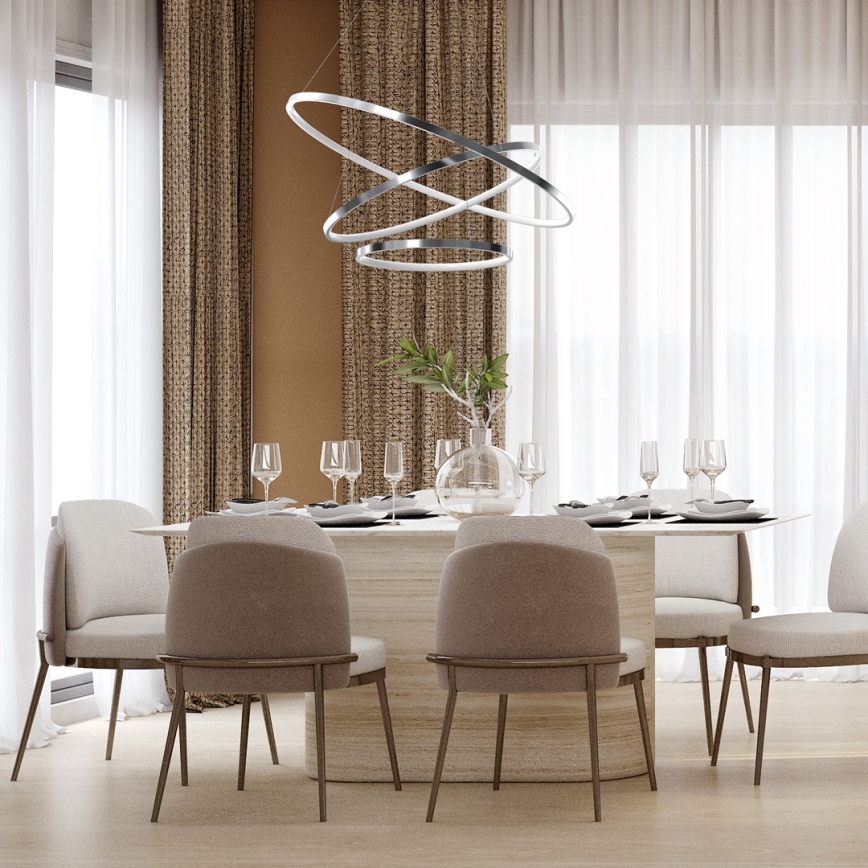 LED-kattokruunu johdossa ROTONDA LED/93W/230V kiiltävä kromi