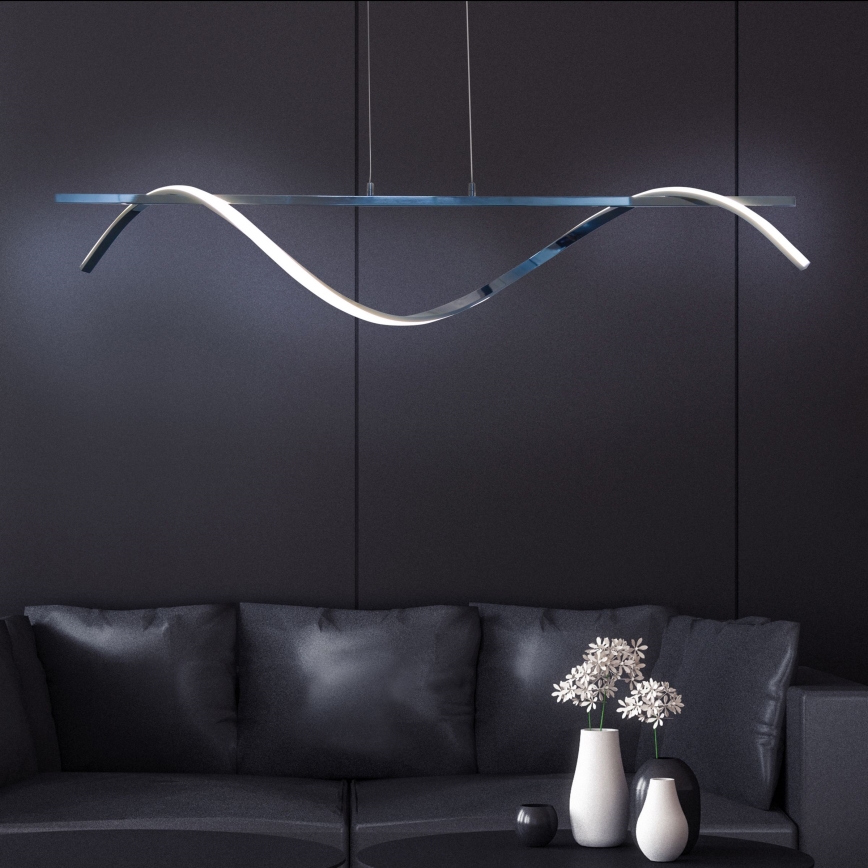 LED-kattokruunu johdossa RUMBA LED/23W/230V 4000K kiiltävä kromi