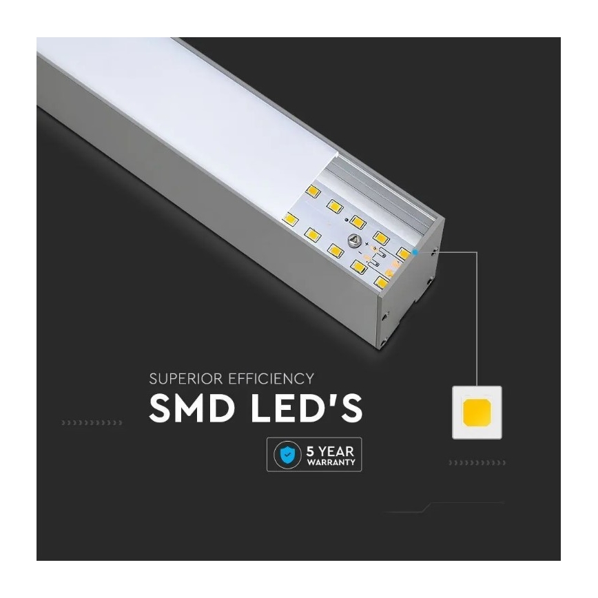 LED-kattokruunu johdossa SAMSUNG CHIP LED/40W/230V 4000K hopea