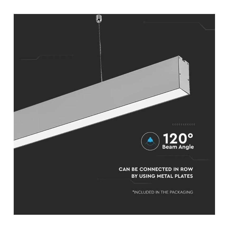 LED-kattokruunu johdossa SAMSUNG CHIP LED/40W/230V 4000K hopea