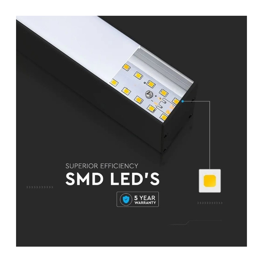 LED-kattokruunu johdossa SAMSUNG CHIP LED/40W/230V 6400K musta