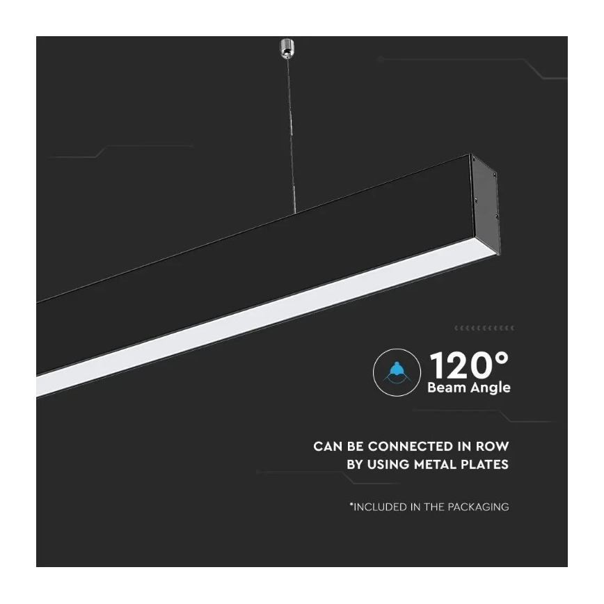 LED-kattokruunu johdossa SAMSUNG CHIP LED/40W/230V 6400K musta