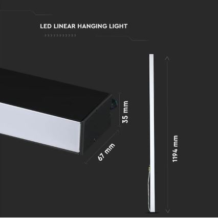 LED-kattokruunu johdossa SAMSUNG CHIP LED/40W/230V 6400K musta