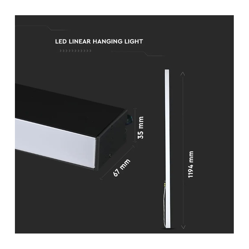 LED-kattokruunu johdossa SAMSUNG CHIP LED/40W/230V 6400K musta