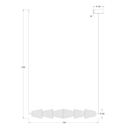 LED-kattokruunu johdossa SANSA LED/11W/230V kulta/läpinäkyvä