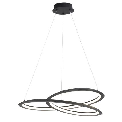 LED-kattokruunu johdossa TANGO LED/44W/230V 4000K halkaisija 60 cm musta