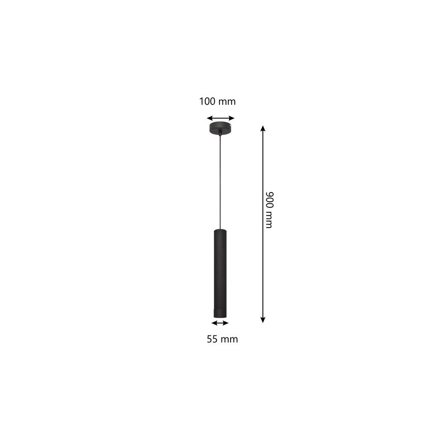 LED-kattokruunu johdossa TUBA 1xGU10/4,8W/230V musta