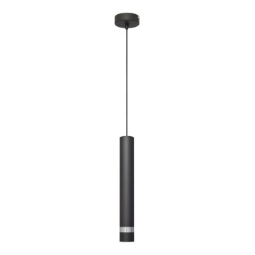 LED-kattokruunu johdossa TUBA 1xGU10/4,8W/230V musta/kiiltävä kromi