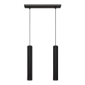 LED-kattokruunu johdossa TUBA 2xGU10/4,8W/230V musta