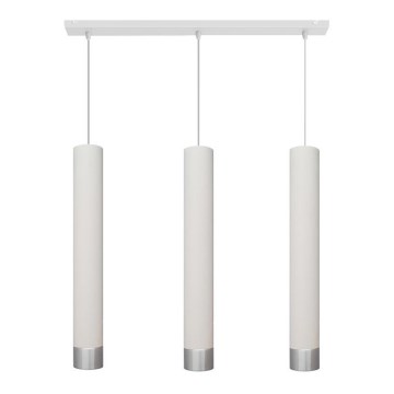 LED Kattokruunu johdossa TUBA 3xGU10/4,8W/230V valkoinen/mattakromi