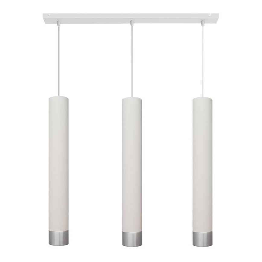 LED Kattokruunu johdossa TUBA 3xGU10/4,8W/230V valkoinen/mattakromi
