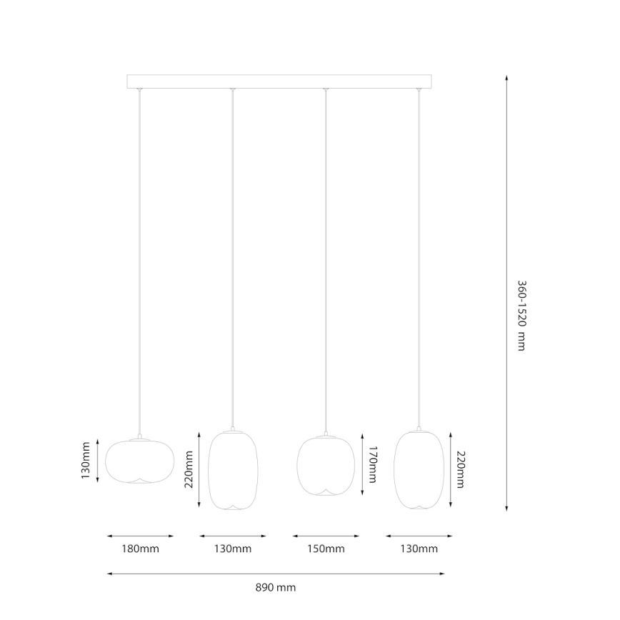 LED-kattokruunu johdossa VASO LED/15W/230V kulta/savuinen